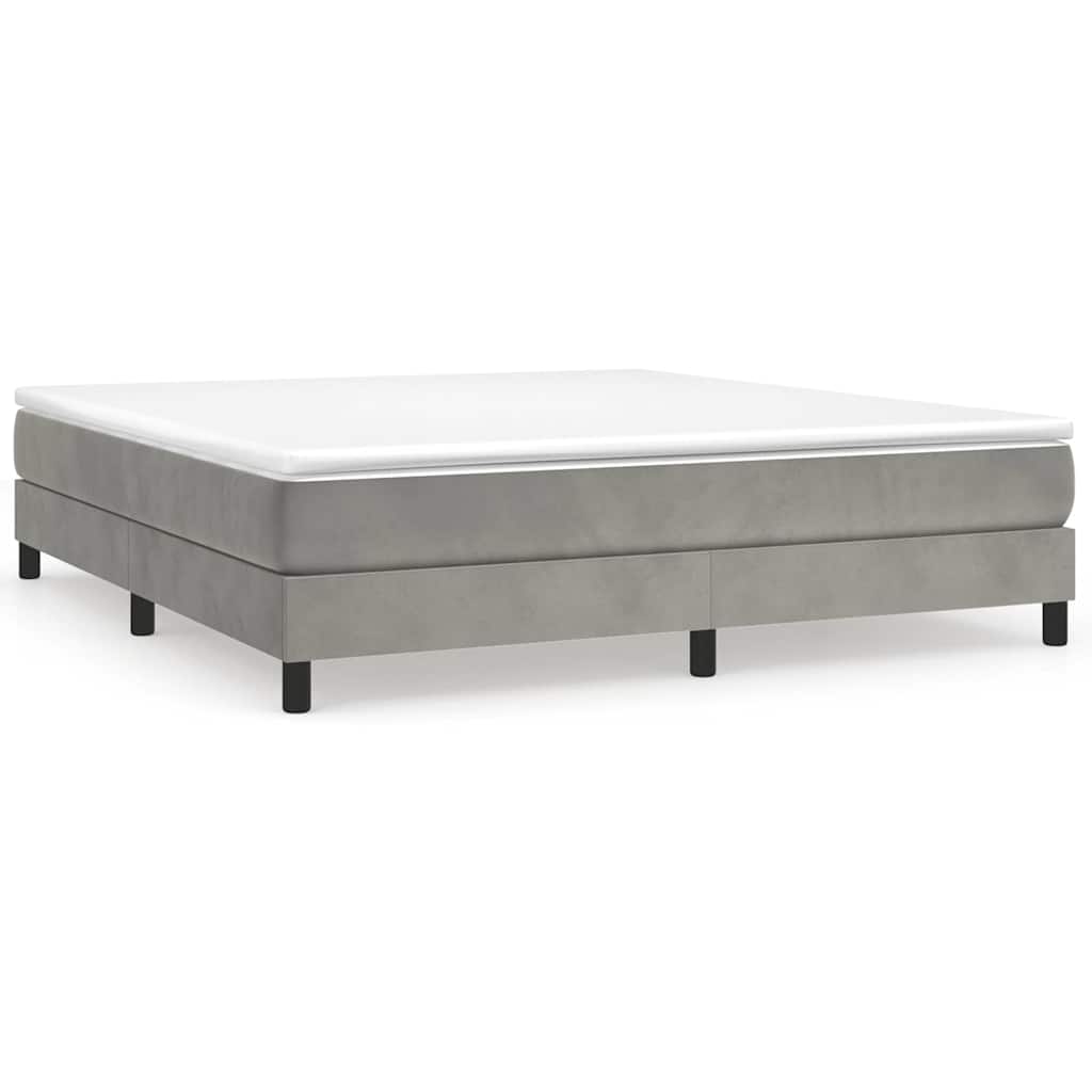 vidaXL Box Spring Bed Frame Light Grey Super King Velvet