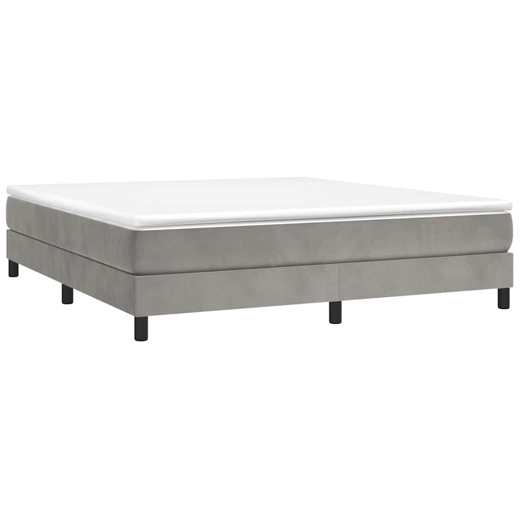 vidaXL Box Spring Bed Frame Light Grey Super King Velvet