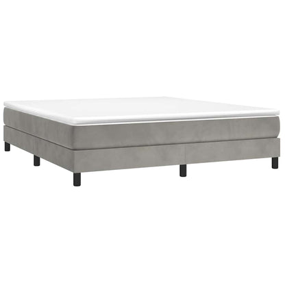 vidaXL Box Spring Bed Frame Light Grey Super King Velvet