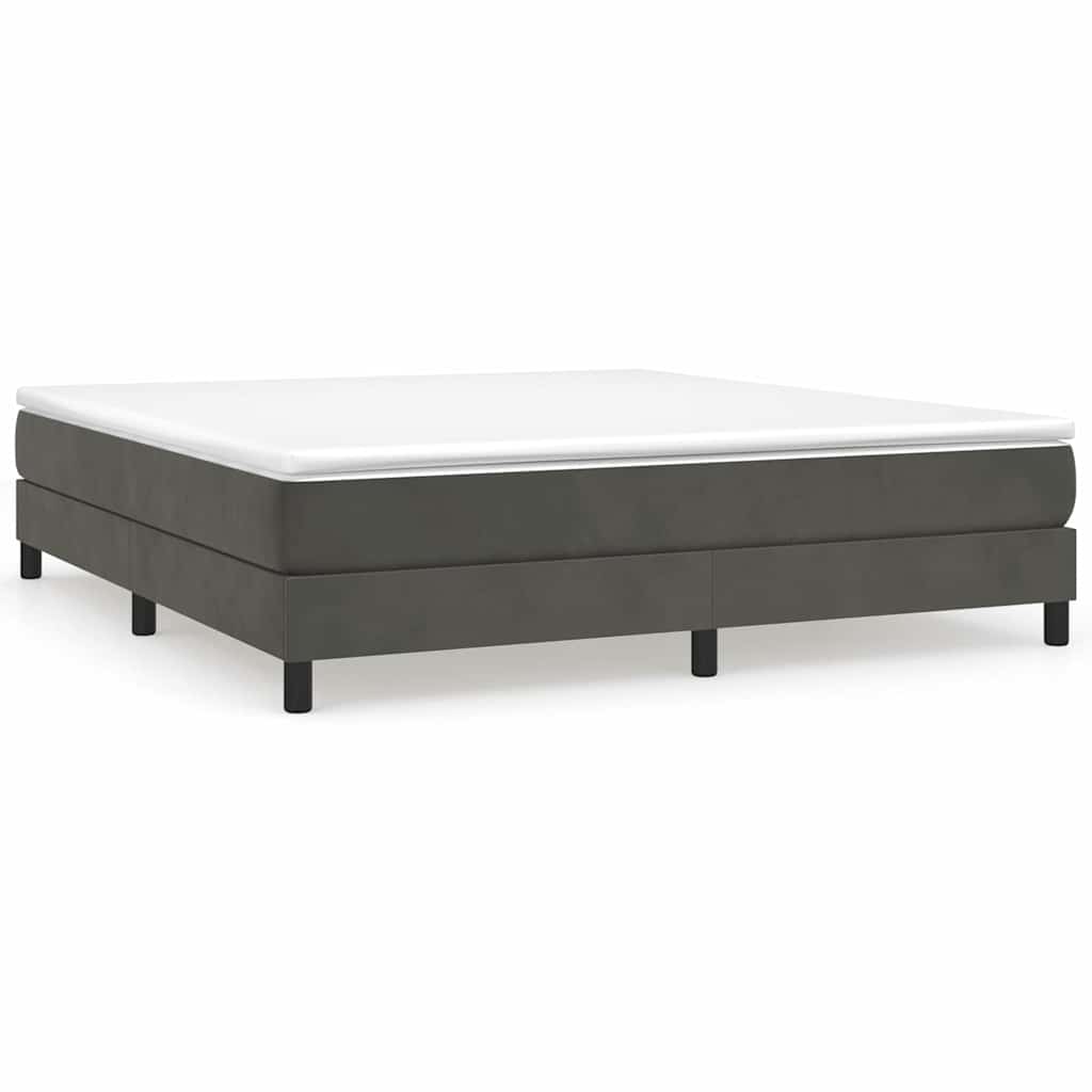 vidaXL Box Spring Bed Frame Dark Grey Super King Velvet