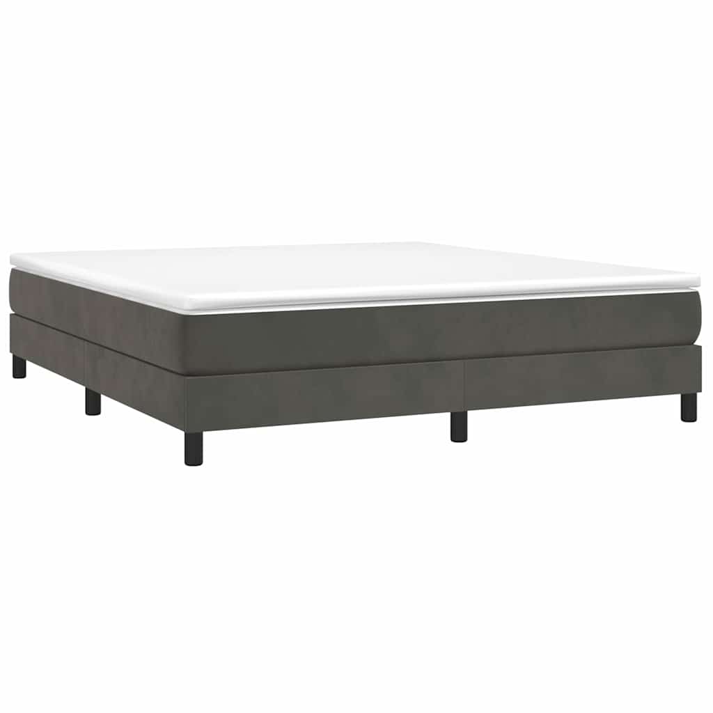 vidaXL Box Spring Bed Frame Dark Grey Super King Velvet
