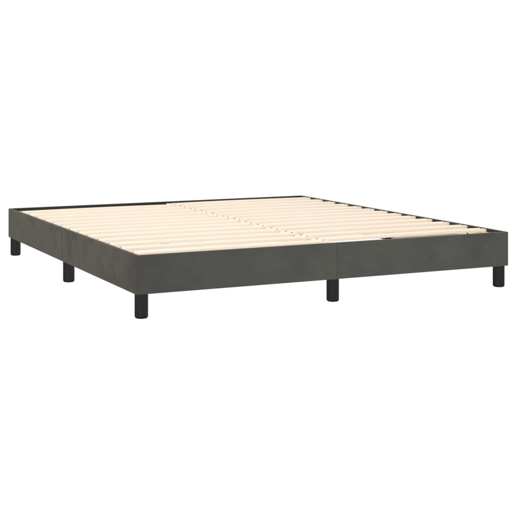 vidaXL Box Spring Bed Frame Dark Grey Super King Velvet (UK/IE/FI/NO only)