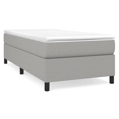 vidaXL Box Spring Bed Frame Light Grey Single Fabric