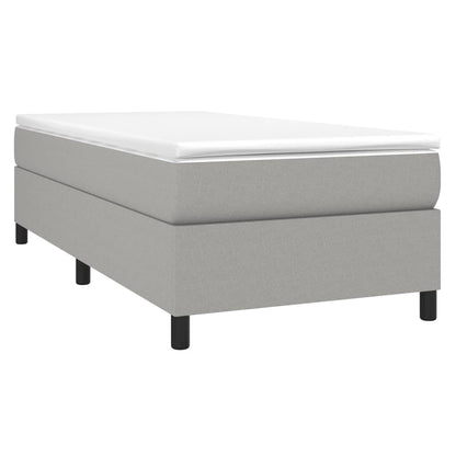 vidaXL Box Spring Bed Frame Light Grey Single Fabric