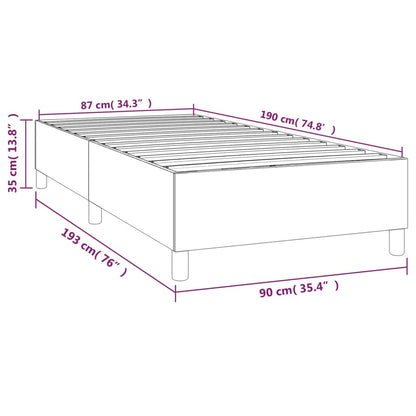 vidaXL Box Spring Bed Frame Light Grey Single Fabric