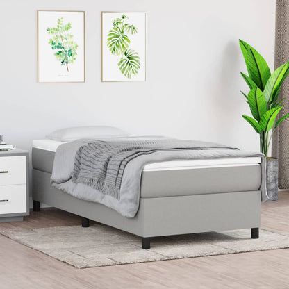 vidaXL Box Spring Bed Frame Light Grey Single Fabric