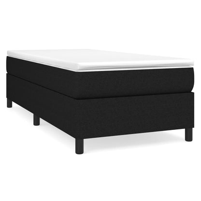 vidaXL Box Spring Bed Frame Black Single Fabric