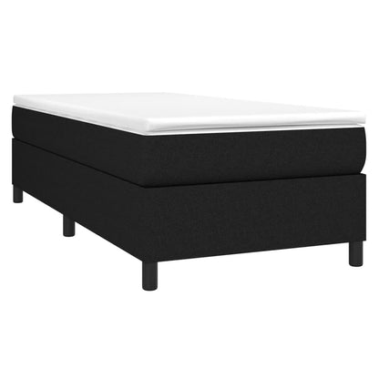vidaXL Box Spring Bed Frame Black Single Fabric