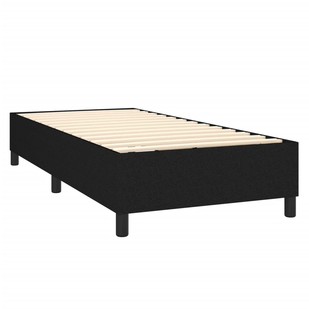 vidaXL Box Spring Bed Frame Black Single Fabric