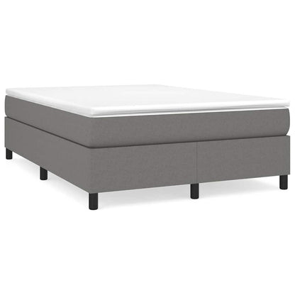 vidaXL Box Spring Bed Frame Dark Grey Double Fabric