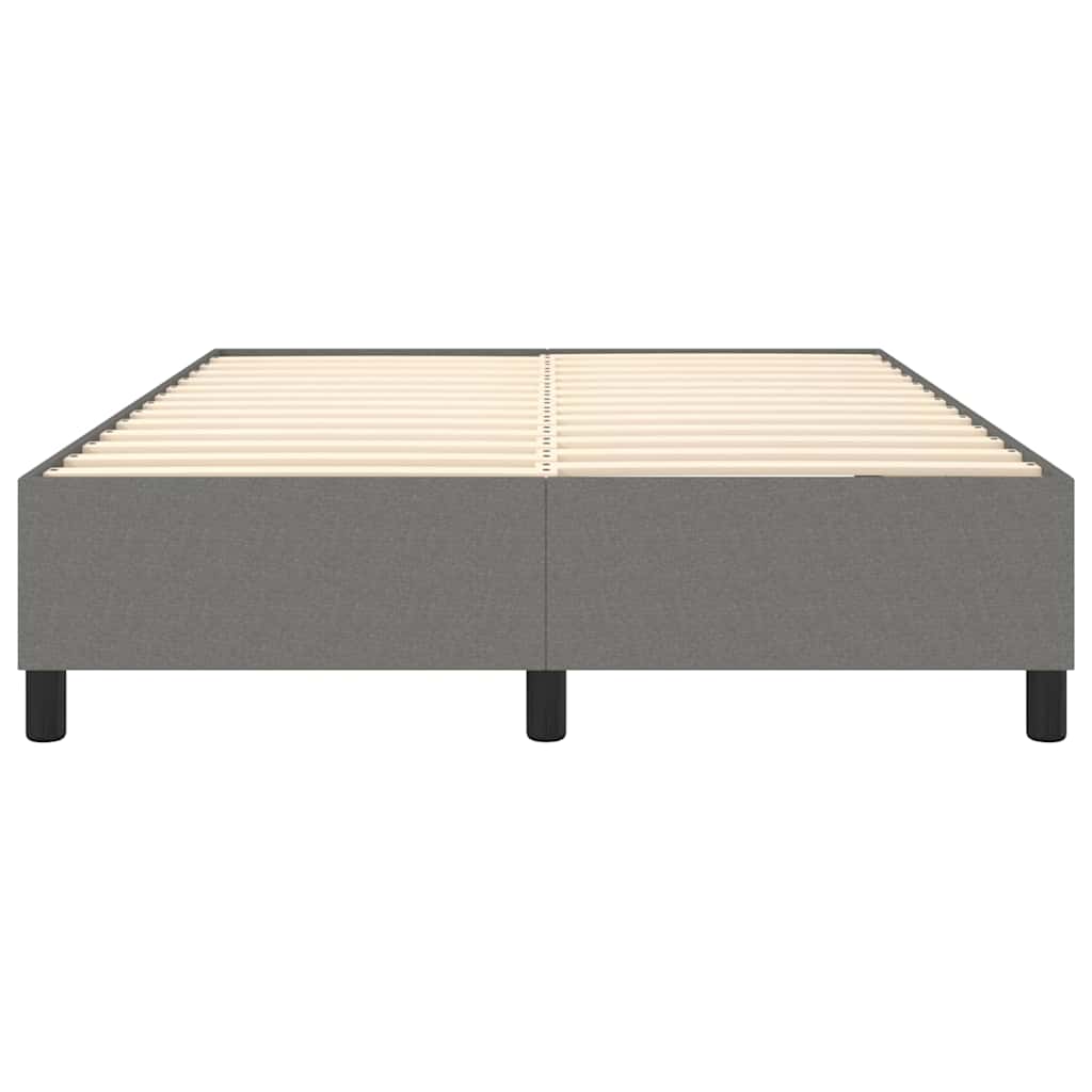vidaXL Box Spring Bed Frame Dark Grey Double Fabric