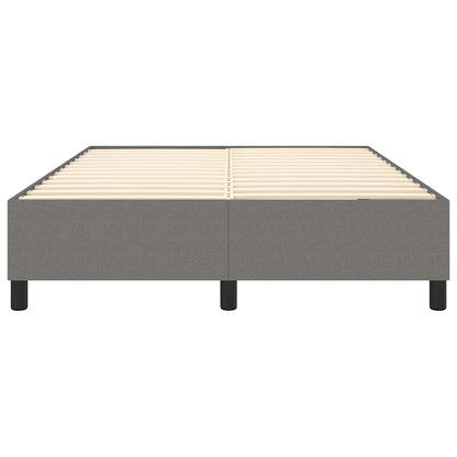 vidaXL Box Spring Bed Frame Dark Grey Double Fabric
