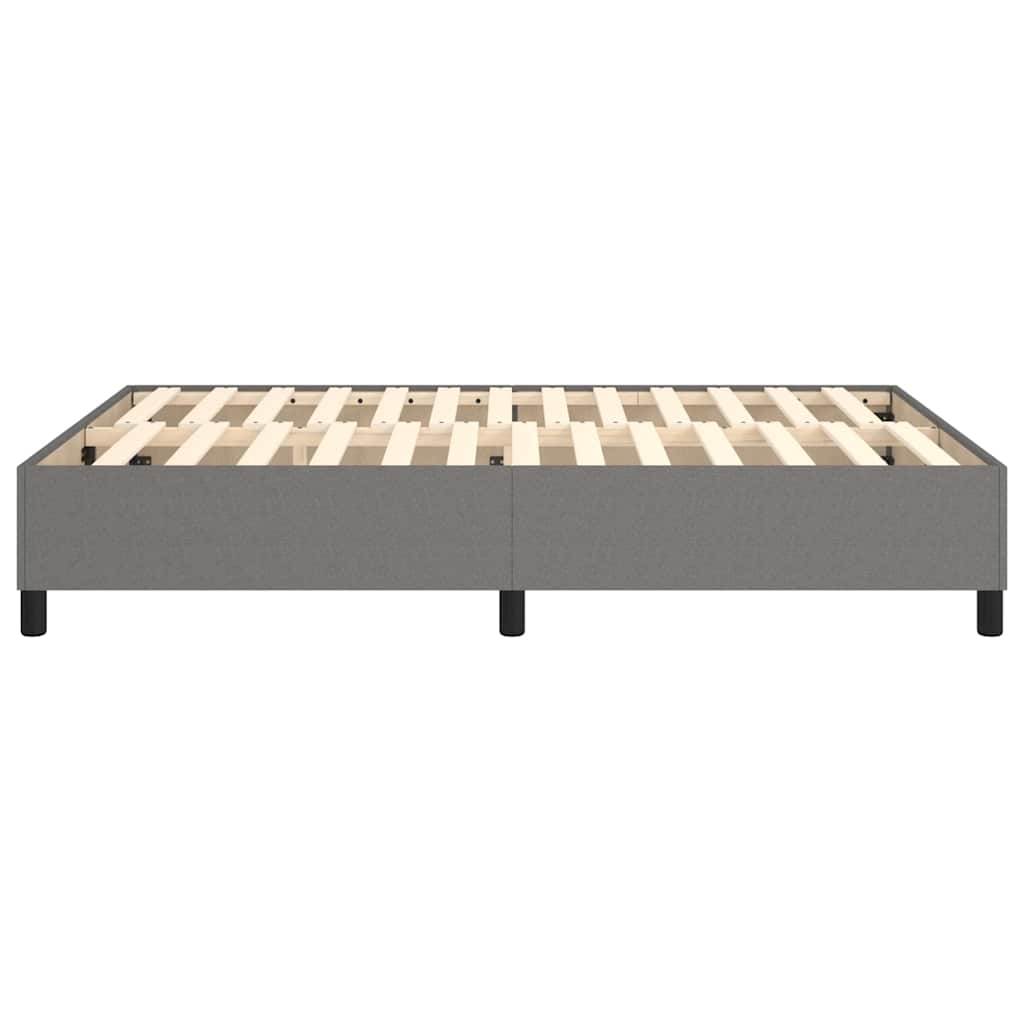 vidaXL Box Spring Bed Frame Dark Grey Double Fabric
