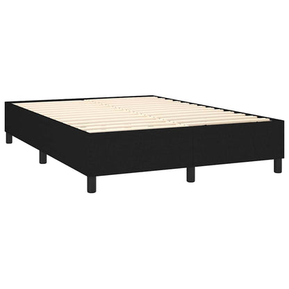 vidaXL Box Spring Bed Frame Black Double Fabric