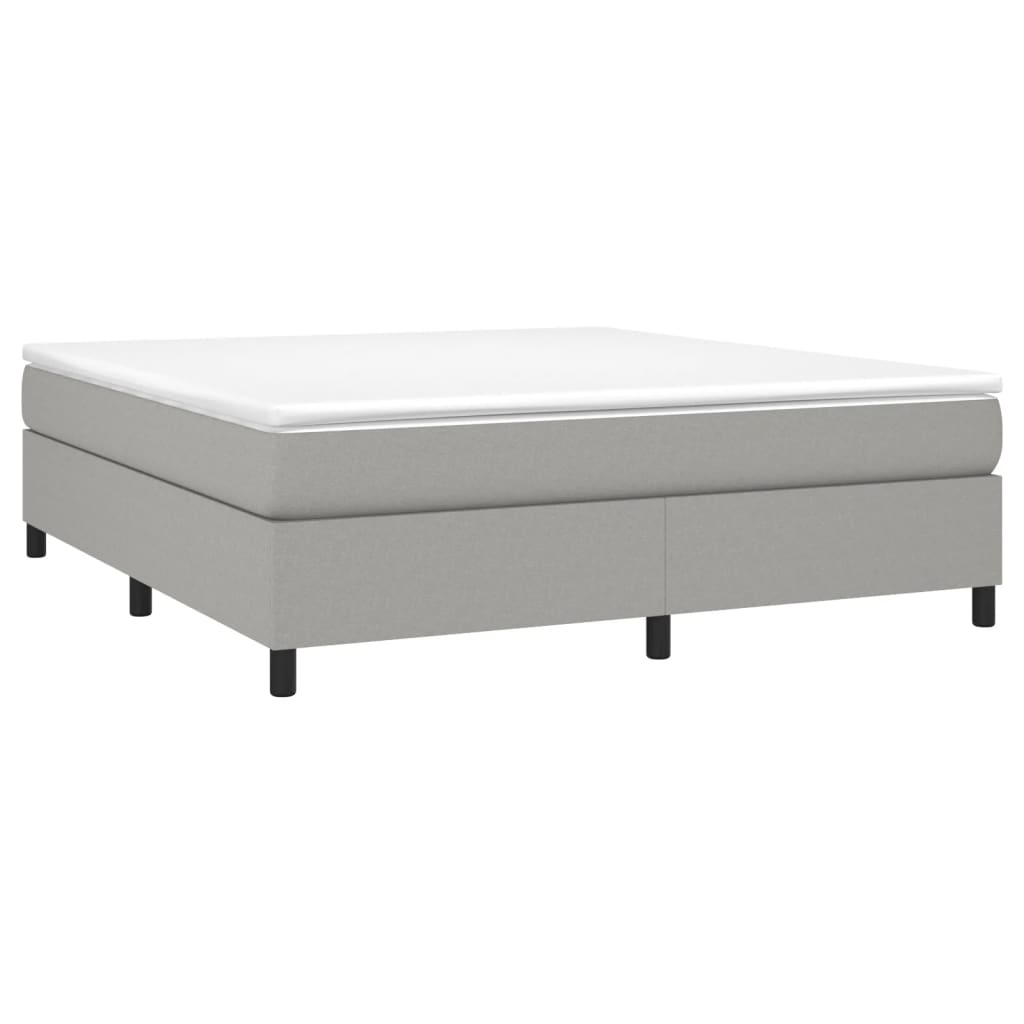 vidaXL Box Spring Bed Frame Light Grey Super King Fabric