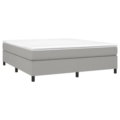 vidaXL Box Spring Bed Frame Light Grey Super King Fabric