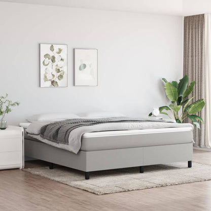 vidaXL Box Spring Bed Frame Light Grey Super King Fabric