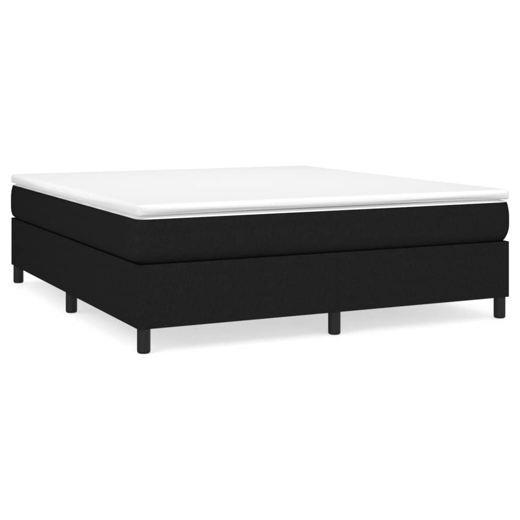 vidaXL Box Spring Bed Frame Black Super King Fabric
