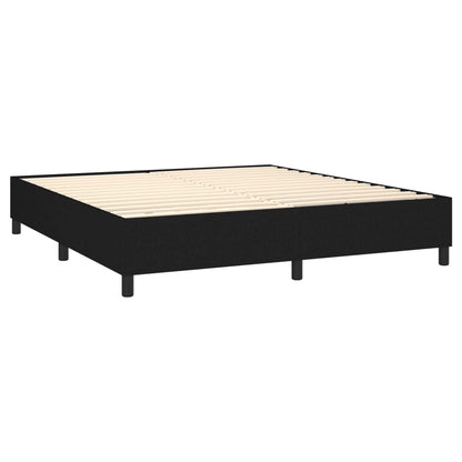 vidaXL Box Spring Bed Frame Black Super King Fabric
