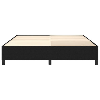 vidaXL Box Spring Bed Frame Black Super King Fabric