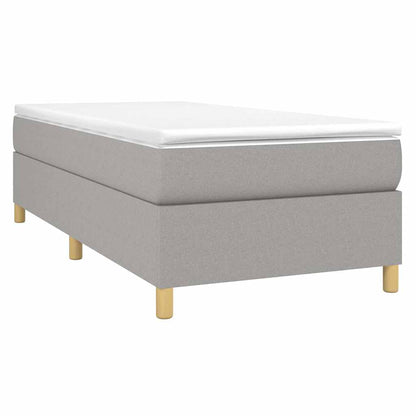 vidaXL Box Spring Bed Frame Light Grey Single Fabric