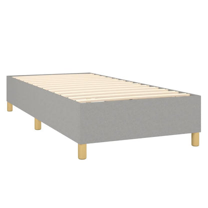 vidaXL Box Spring Bed Frame Light Grey Single Fabric