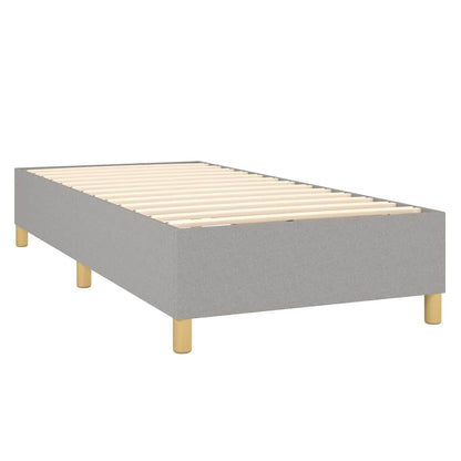 vidaXL Box Spring Bed Frame Light Grey Single Fabric