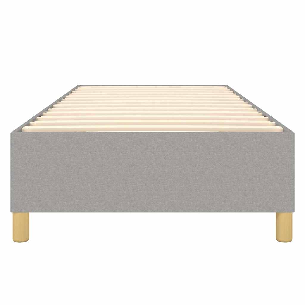 vidaXL Box Spring Bed Frame Light Grey Single Fabric
