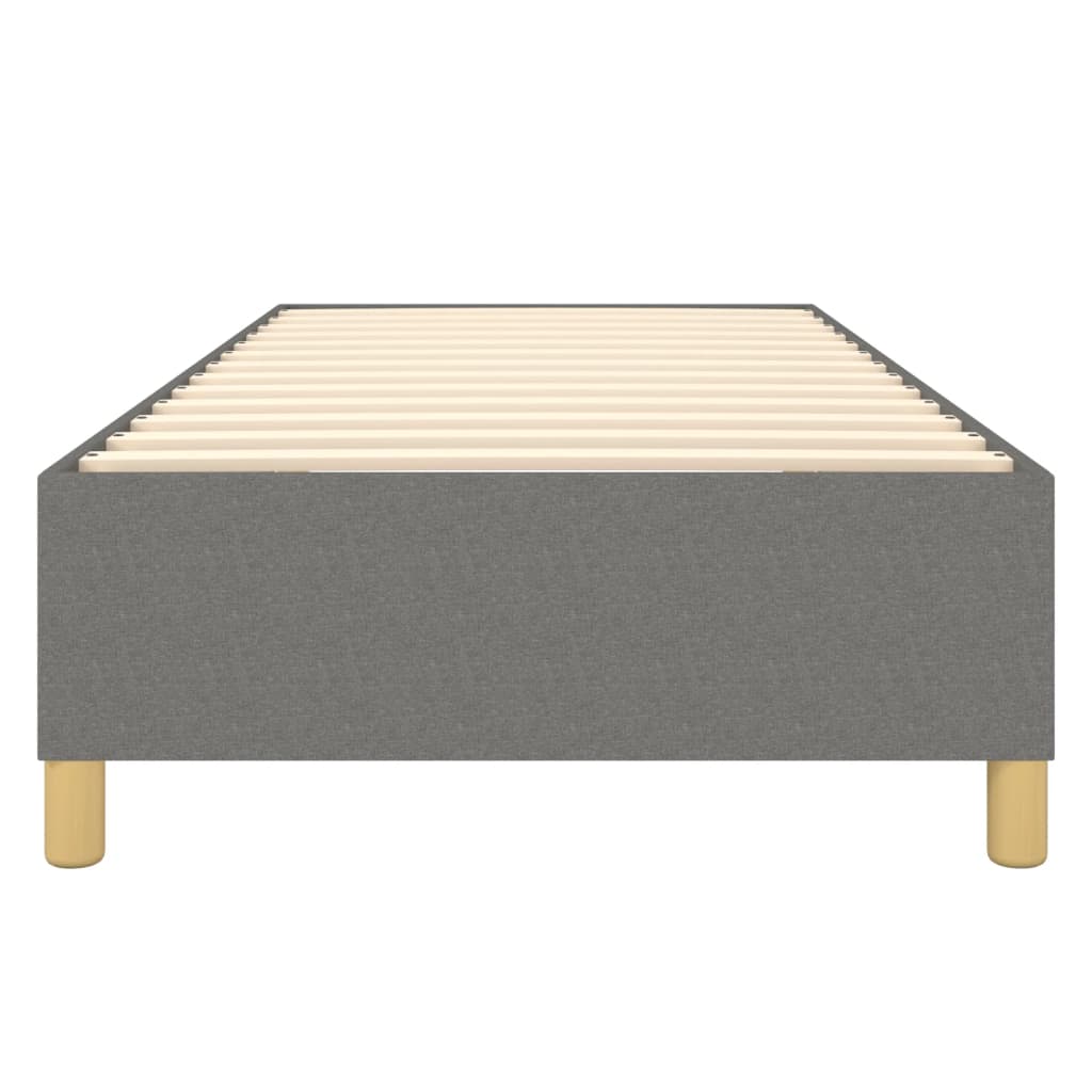 vidaXL Box Spring Bed Frame Dark Grey Single Fabric