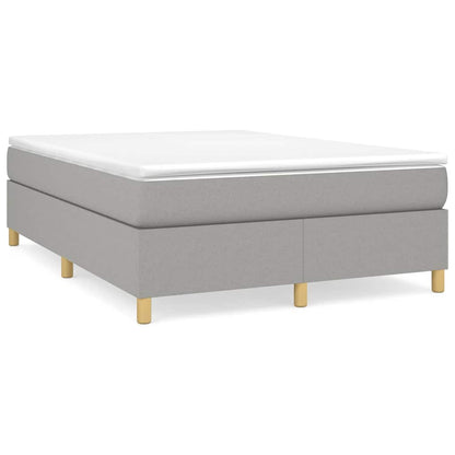 vidaXL Box Spring Bed Frame Light Grey Double Fabric
