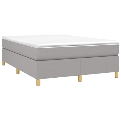 vidaXL Box Spring Bed Frame Light Grey Double Fabric