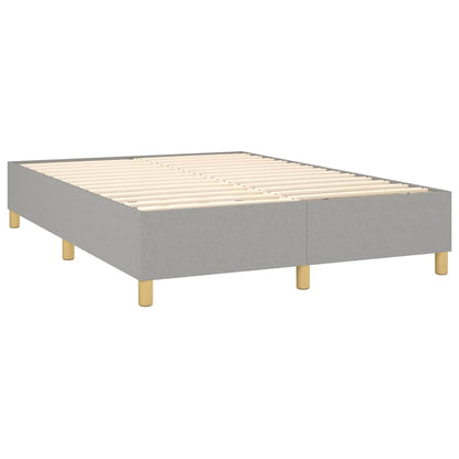 vidaXL Box Spring Bed Frame Light Grey Double Fabric