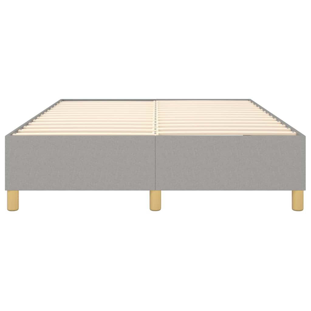 vidaXL Box Spring Bed Frame Light Grey Double Fabric