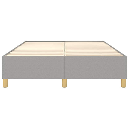 vidaXL Box Spring Bed Frame Light Grey Double Fabric