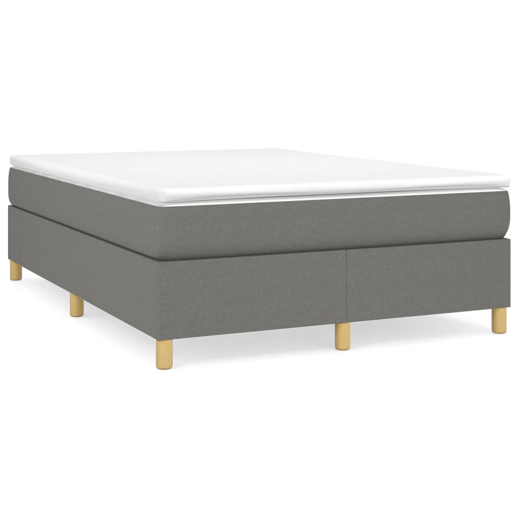 vidaXL Box Spring Bed Frame Dark Grey Double Fabric (UK/IE/FI/NO only)
