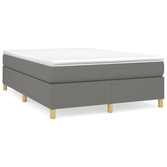 vidaXL Box Spring Bed Frame Dark Grey Double Fabric (UK/IE/FI/NO only)