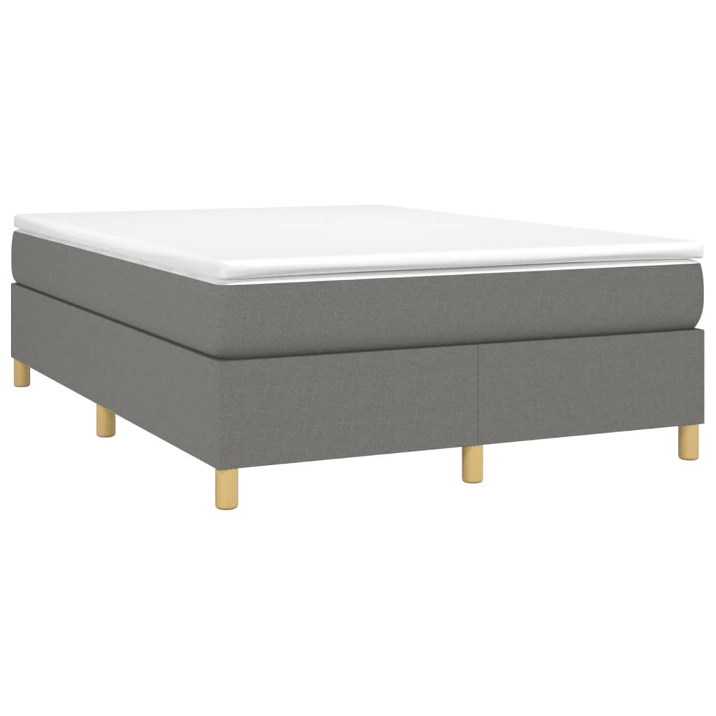 vidaXL Box Spring Bed Frame Dark Grey Double Fabric (UK/IE/FI/NO only)