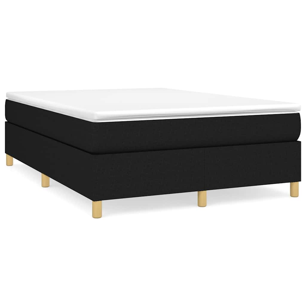 vidaXL Box Spring Bed Frame Black Double Fabric