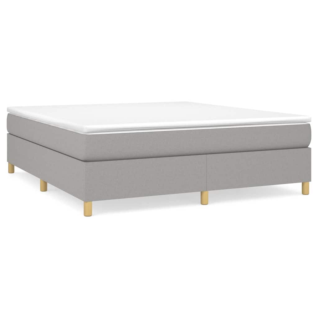 vidaXL Box Spring Bed Frame Light Grey Super King Fabric