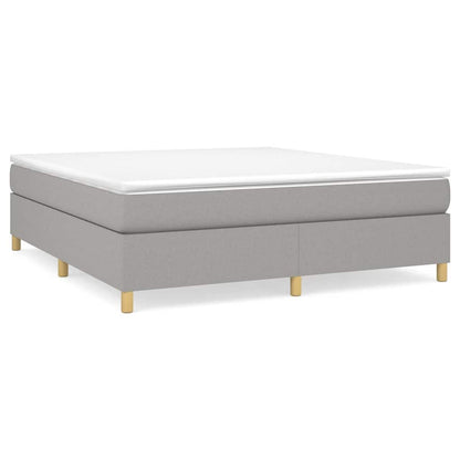vidaXL Box Spring Bed Frame Light Grey Super King Fabric