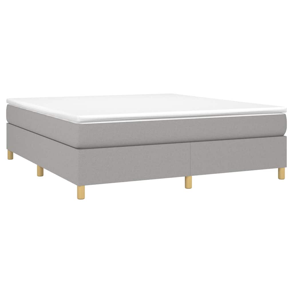 vidaXL Box Spring Bed Frame Light Grey Super King Fabric