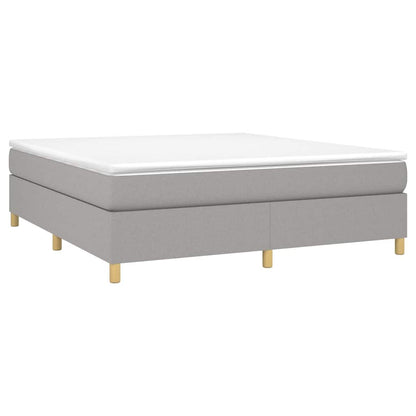 vidaXL Box Spring Bed Frame Light Grey Super King Fabric