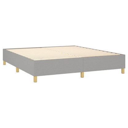 vidaXL Box Spring Bed Frame Light Grey Super King Fabric