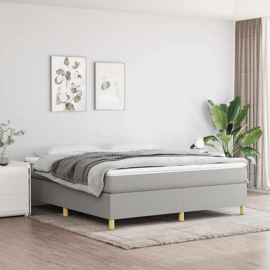 vidaXL Box Spring Bed Frame Light Grey Super King Fabric (UK/IE/FI/NO only)