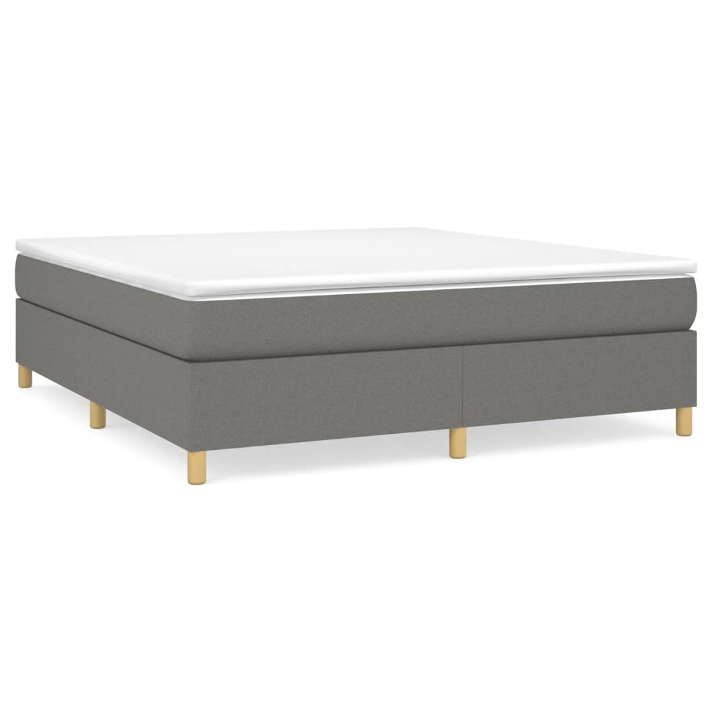 vidaXL Box Spring Bed Frame Dark Grey Super King Fabric (UK/IE/FI/NO only)