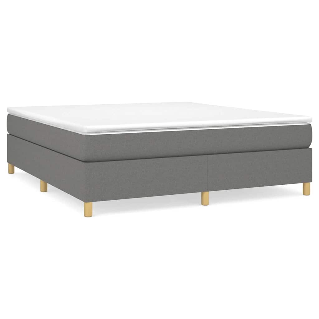 vidaXL Box Spring Bed Frame Dark Grey Super King Fabric