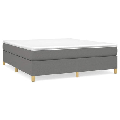 vidaXL Box Spring Bed Frame Dark Grey Super King Fabric