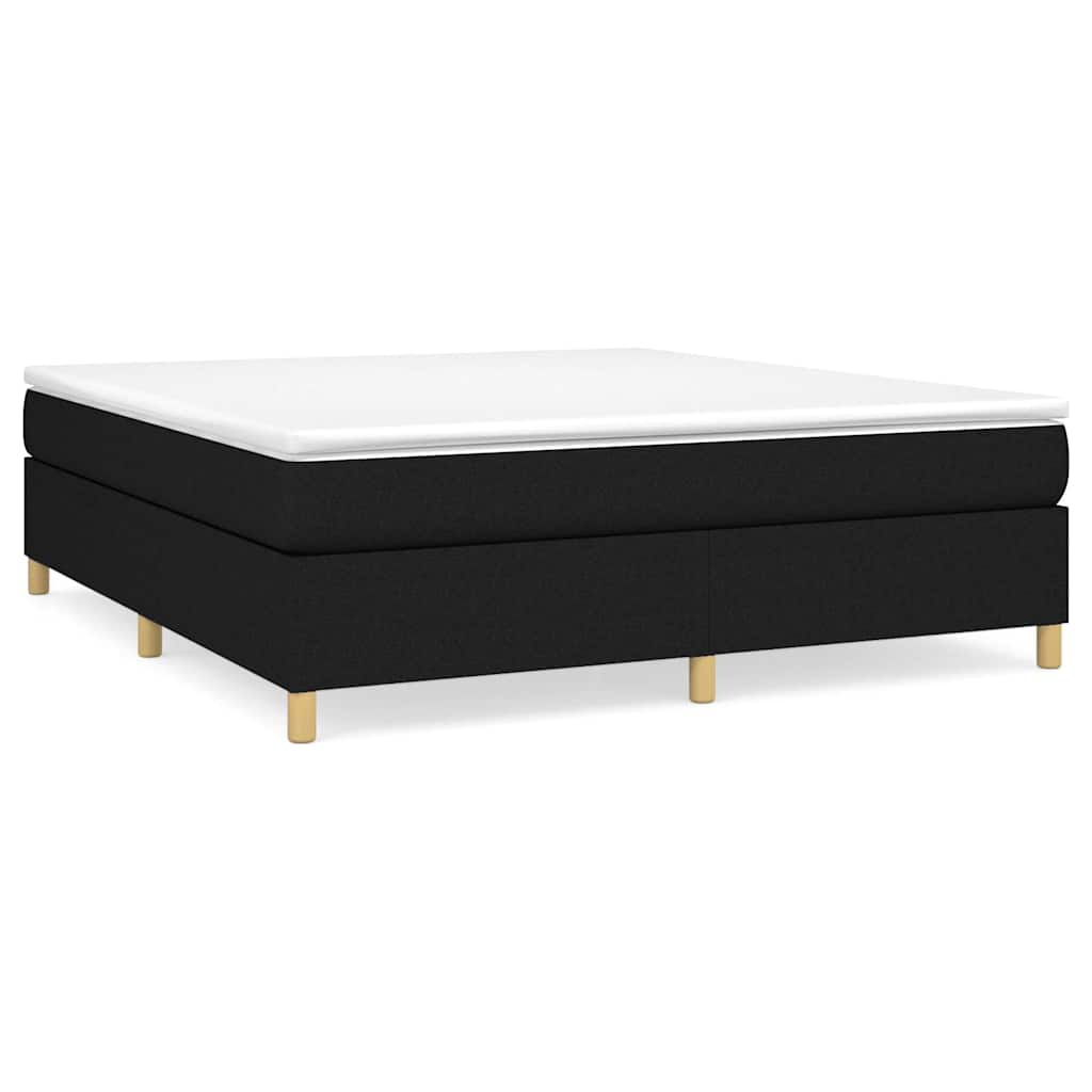 vidaXL Box Spring Bed Frame Black Super King Fabric