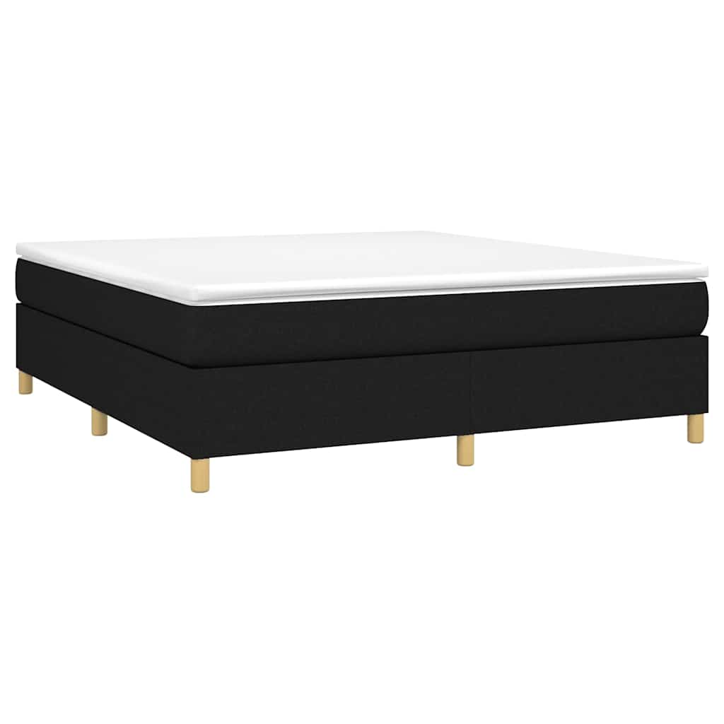 vidaXL Box Spring Bed Frame Black Super King Fabric