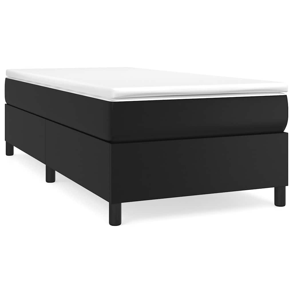 vidaXL Box Spring Bed Frame Black Single Faux Leather